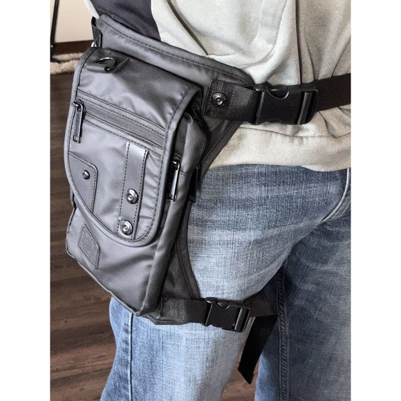 Drop Leg Bag | Faux Leather Black | unisex OS - Picture 4 of 12